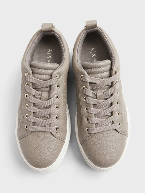 Женские кеды ARMANI EXCHANGE JANE, Артикул XW001630, бежевато-серый | 4754888. Ракурс 4