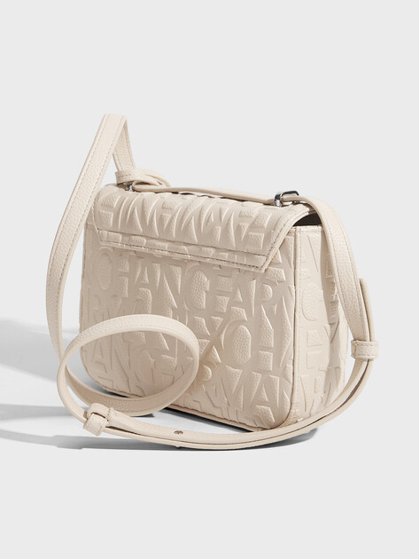 Женская сумка через плечо кросс-боди ARMANI EXCHANGE LIZ PEBBLE CROSSBODY, Артикул XW001577, молочно-бежевый | 4759956. Ракурс 3