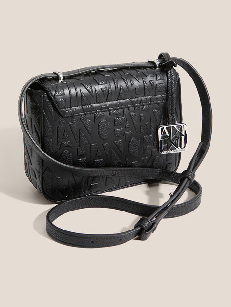 Женская сумка через плечо кросс-боди ARMANI EXCHANGE LIZ PEBBLE CROSSBODY, Артикул XW001577, черный | 4759958. Ракурс 3