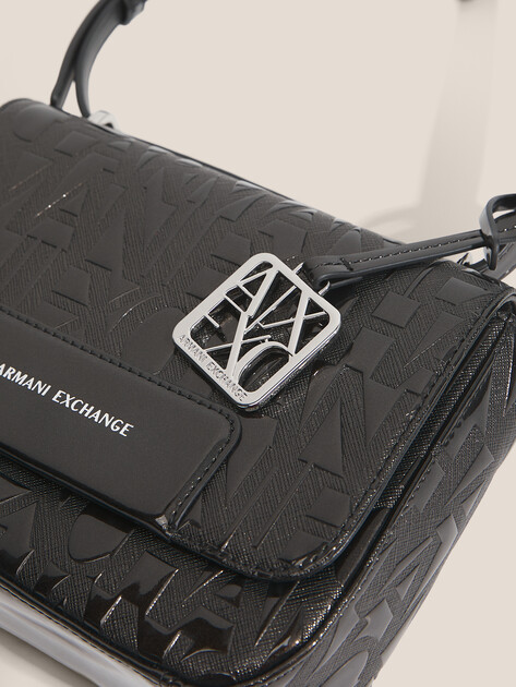 Женская сумка через плечо кросс-боди ARMANI EXCHANGE LIZ PATENT CROSSBODY, Артикул XW001577, черный | 4759962. Ракурс 2