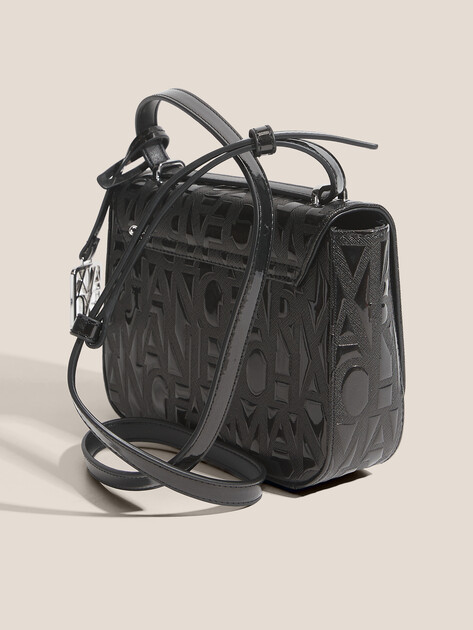 Женская сумка через плечо кросс-боди ARMANI EXCHANGE LIZ PATENT CROSSBODY, Артикул XW001577, черный | 4759962. Ракурс 3