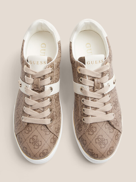 Женские кеды GUESS BRITZ, Артикул FLFBTZFAL12, темно-бежевый | 4766072. Ракурс 4