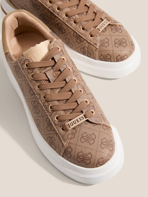 Мужские кеды GUESS ELBA, Артикул FMPELAFAL12, темно-бежевый | 4766699. Ракурс 3
