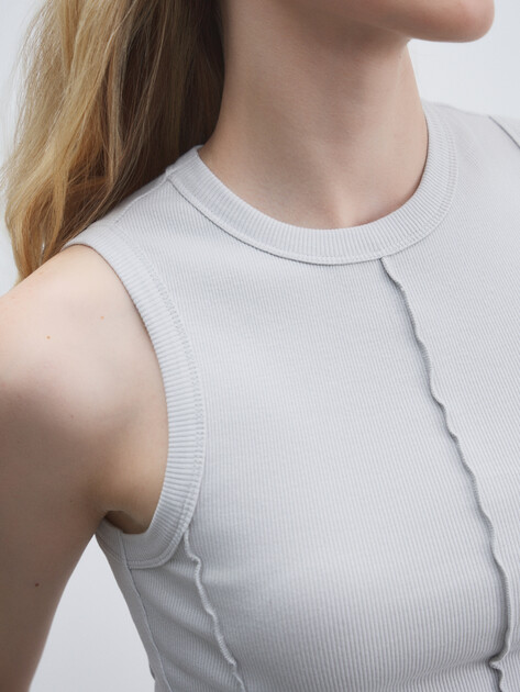 Женская майка MAISON DAVID, Артикул MAUDE-HJ, светло-серый | 4774938. Ракурс 3