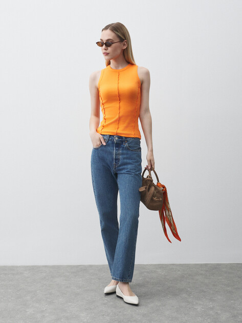 Женская майка MAISON DAVID, Артикул MAUDE-HJ, оранжевый | 4774944. Ракурс 2 Женская майка MAISON DAVID, Артикул MAUDE-HJ, оранжевый | 4774944. Ракурс 2