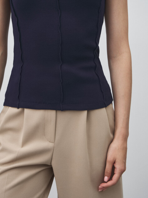 Женская майка MAISON DAVID, Артикул MAUDE-HJ, темно-синий | 4774958. Ракурс 3