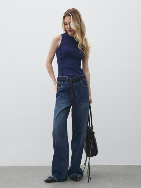 Женская майка MAISON DAVID, Артикул MAUDE-L, темно-синий | 4775316. Ракурс 2