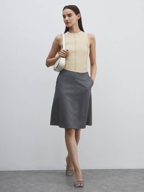 Юбка мини MAISON DAVID, Артикул NINA_0705DR, темно-серый | 4776388. Ракурс 2