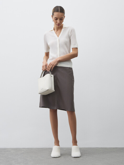 Юбка мини MAISON DAVID, Артикул NINA_0705DR, пыльно-коричневый | 4776403. Ракурс 2