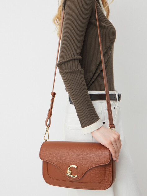 Женская сумка  COCCINELLE HANDBAG GRAINED LEATHER / COGN, Артикул E1 SSL 12 03 01, светло-коричневый | 4776835. Ракурс 2