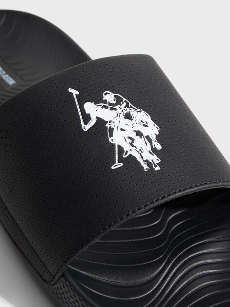 Мужские сланцы U.S.POLO ASSN. LEVAR GLB 6FX, Артикул 102066003, черный | 4777998. Ракурс 3