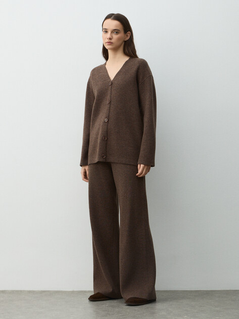 Женские широкие брюки  MAISON DAVID, Артикул MLQM2502K, пыльно-коричневый | 4784103. Ракурс 2