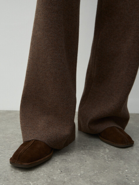 Женские широкие брюки  MAISON DAVID, Артикул MLQM2502K, пыльно-коричневый | 4784103. Ракурс 3