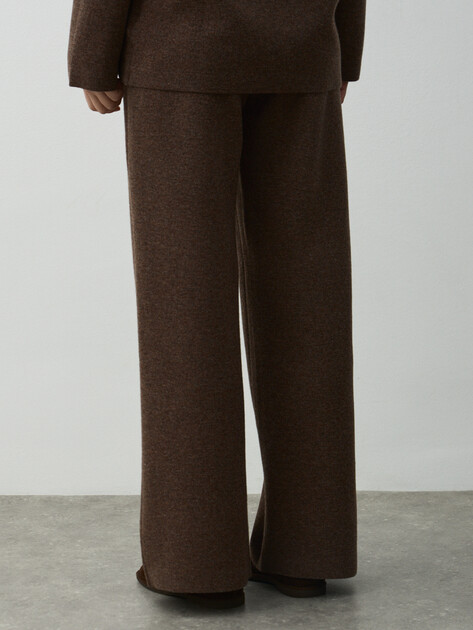 Женские широкие брюки  MAISON DAVID, Артикул MLQM2502K, пыльно-коричневый | 4784103. Ракурс 4