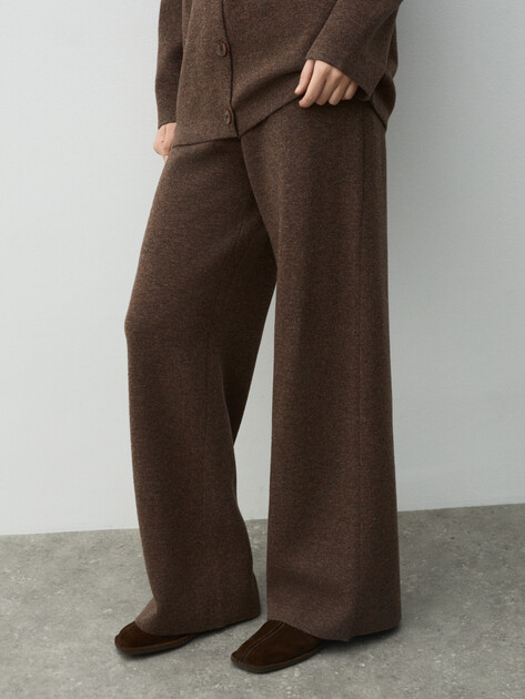 Женские широкие брюки  MAISON DAVID, Артикул MLQM2502K, пыльно-коричневый | 4784103. Ракурс 5