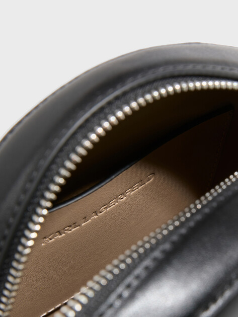 Женская сумка через плечо кросс-боди KARL LAGERFELD k/circle round cb perforated, Артикул A3W30059, черный | 4794554. Ракурс 4