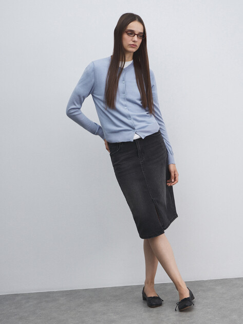 Юбка из денима MAISON DAVID, Артикул ZH25-57, темно-серый | 4795541. Ракурс 2 Юбка из денима MAISON DAVID, Артикул ZH25-57, темно-серый | 4795541. Ракурс 2