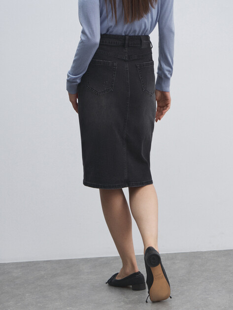 Юбка из денима MAISON DAVID, Артикул ZH25-57, темно-серый | 4795541. Ракурс 4 Юбка из денима MAISON DAVID, Артикул ZH25-57, темно-серый | 4795541. Ракурс 4