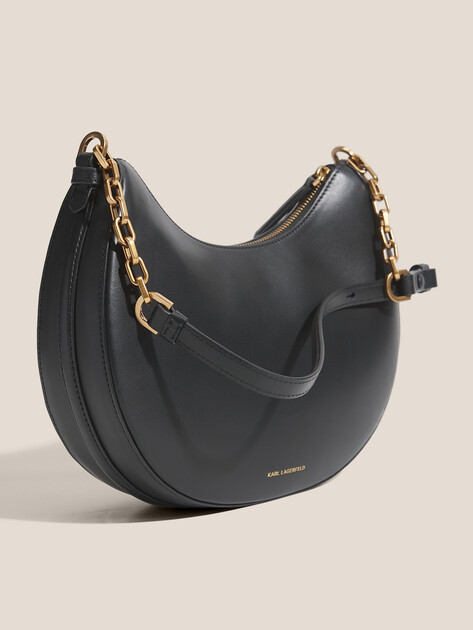 Женская сумка  KARL LAGERFELD k/autograph md halfmoon shb, Артикул B1W30270, черный | 4797250. Ракурс 3