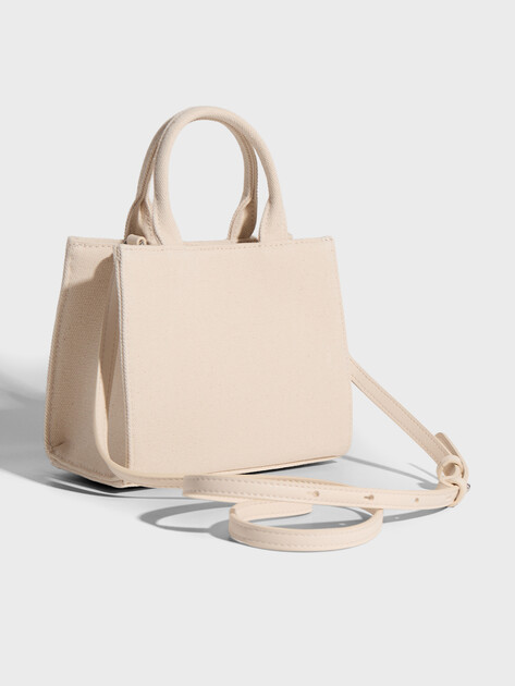 Женская сумка  KARL LAGERFELD ikon signature mn square tote, Артикул B1W50094, молочно-бежевый | 4798767. Ракурс 3