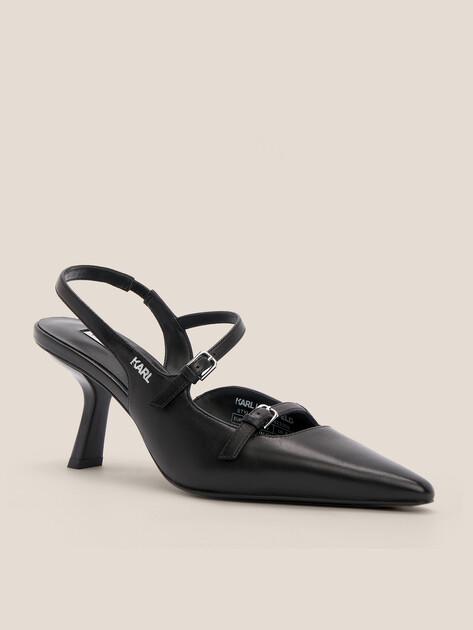 Женские туфли с открытой пяткой (слинг-бэк) KARL LAGERFELD, Артикул KL33623(K), черный | 4808924. Ракурс 2