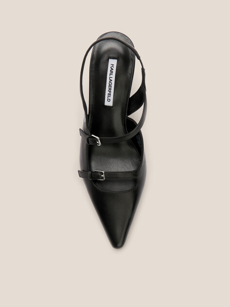 Женские туфли с открытой пяткой (слинг-бэк) KARL LAGERFELD, Артикул KL33623(K), черный | 4808924. Ракурс 4