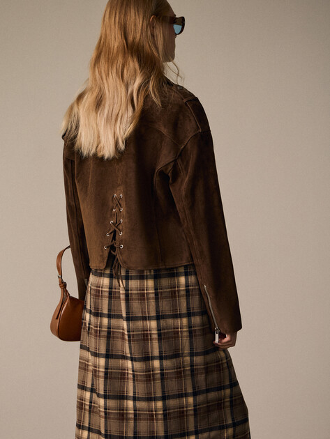 Женская косуха MAISON DAVID, Артикул HJ-40475, серо-коричневый | 4809264. Ракурс 4