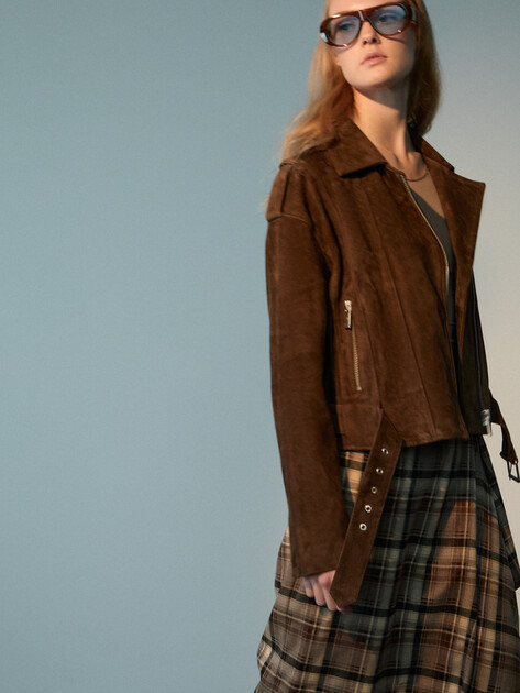 Женская косуха MAISON DAVID, Артикул HJ-40475, серо-коричневый | 4809264. Ракурс 5