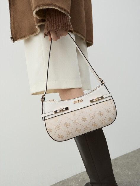 Женская сумка GUESS MELINDA LOGO SHOULDER BAG, Артикул HWJP9902170, молочно-белый | 4814419. Ракурс 5 Женская сумка GUESS MELINDA LOGO SHOULDER BAG, Артикул HWJP9902170, молочно-белый | 4814419. Ракурс 5