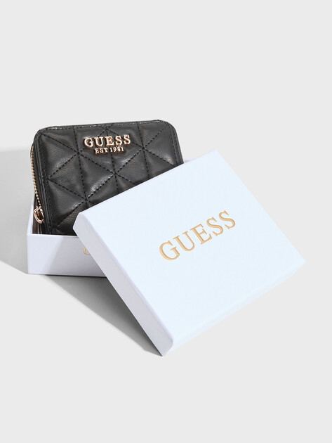 Женский кошелёк GUESS PAISLEIGH SLG SMALL ZIP AROUND, Артикул SWQG9883137, черный | 4814786. Ракурс 4
