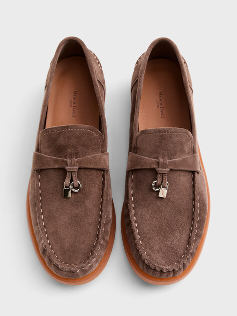 Женские лоферы MAISON DAVID, Артикул TM3587D-3, пыльно-коричневый | 4818053. Ракурс 4