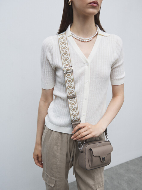 Кросс-боди COCCINELLE HANDBAG GRAINED LEATHER / NOIR, Артикул E1 NOF 55 04 02, пыльно-бежевый | 4818873. Ракурс 5