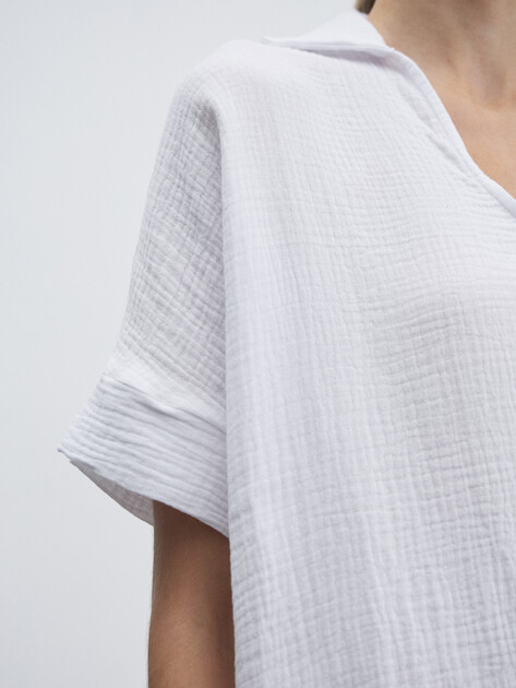 Женское платье из муслина MAISON DAVID, Артикул BLN917, белый | 4835823. Ракурс 3
