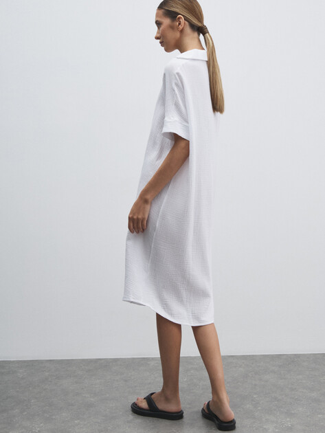 Женское платье из муслина MAISON DAVID, Артикул BLN917, белый | 4835823. Ракурс 4