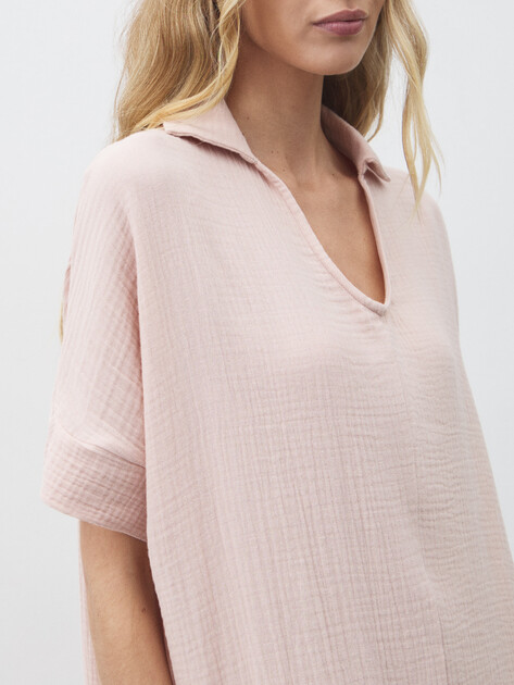 Женское платье из муслина MAISON DAVID, Артикул BLN917, бледно-розовый | 4835839. Ракурс 3
