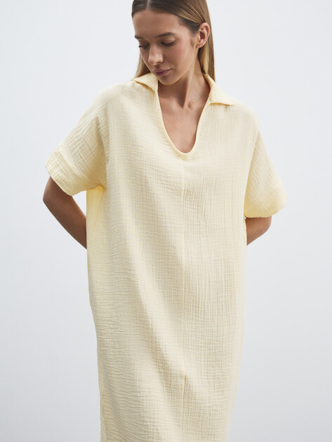 Женское платье из муслина MAISON DAVID, Артикул BLN917, сливочный | 4835841. Ракурс 2