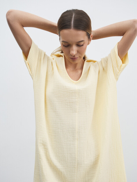 Женское платье из муслина MAISON DAVID, Артикул BLN917, сливочный | 4835841. Ракурс 5