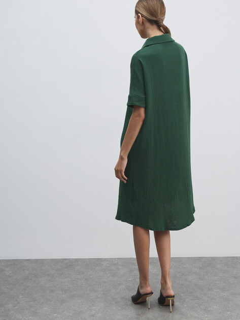 Женское платье из муслина MAISON DAVID, Артикул BLN917, зеленый | 4835844. Ракурс 4