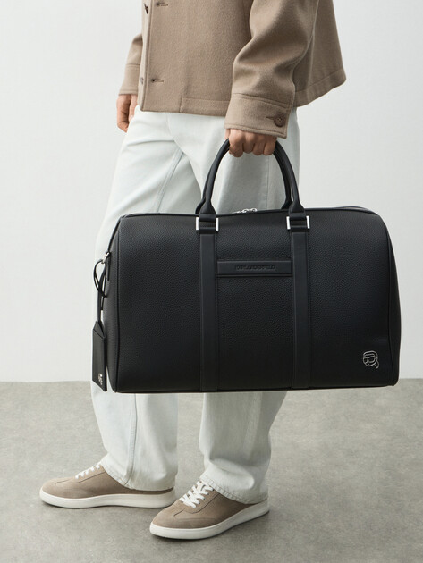 Мужская дорожная сумка KARL LAGERFELD k/ikon outline weekender, Артикул A3M30169, черный | 4836764. Ракурс 5