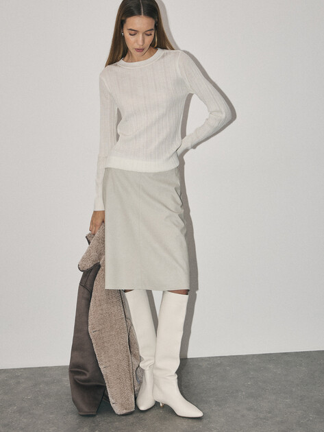 Юбка мини MAISON DAVID, Артикул NINA_DR, серо-бежевый | 4840603. Ракурс 5