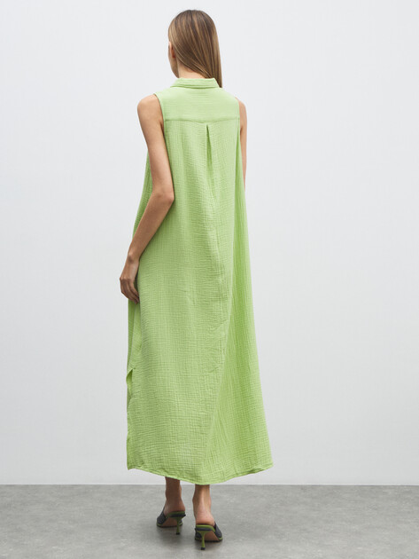 Женское платье из муслина MAISON DAVID, Артикул DRESS-2C, светло-зеленый | 4842029. Ракурс 4