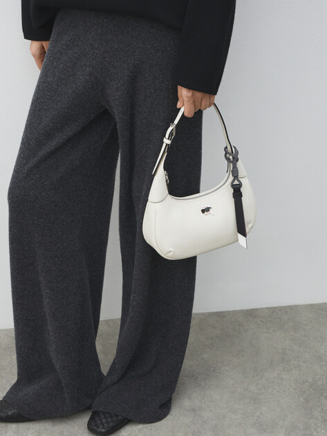 Женская сумка  KARL LAGERFELD ikon grainy round shoulderbag, Артикул A3W30107, белый | 4842976. Ракурс 5