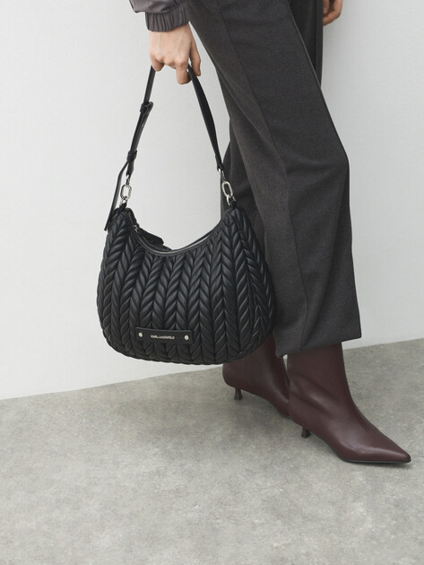 Женская сумка  KARL LAGERFELD k/weave hobo, Артикул A3W30147, черный | 4843567. Ракурс 5