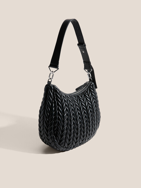 Женская сумка  KARL LAGERFELD k/weave hobo, Артикул A3W30147, черный | 4843567. Ракурс 3