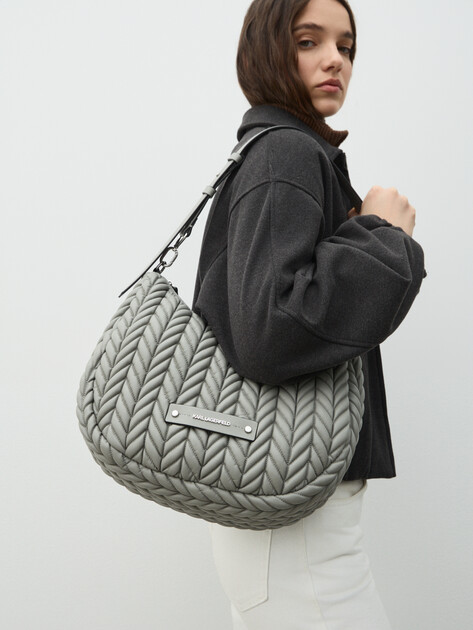 Женская сумка KARL LAGERFELD k/weave hobo, Артикул A3W30147, серый | 4843569. Ракурс 5 Женская сумка KARL LAGERFELD k/weave hobo, Артикул A3W30147, серый | 4843569. Ракурс 5