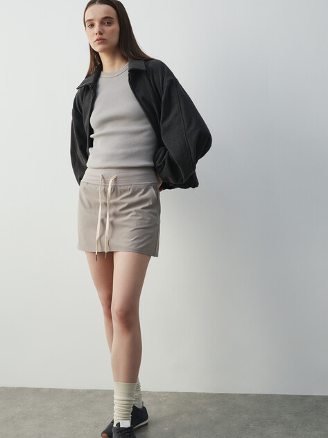 Юбка мини MAISON DAVID, Артикул ML-TX87003, бежево-серый | 4847016. Ракурс 5