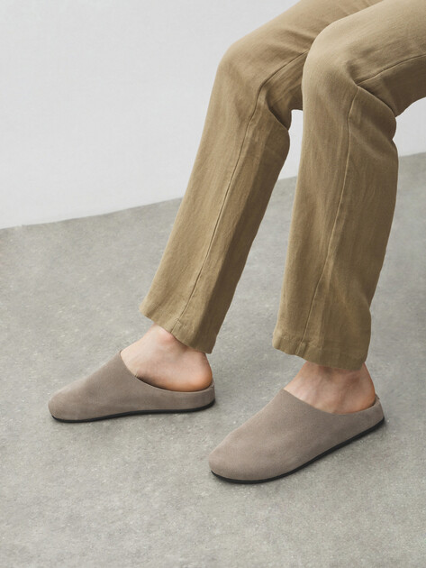 Мужские Шлепанцы Tendance LD817-2 бежево-серый