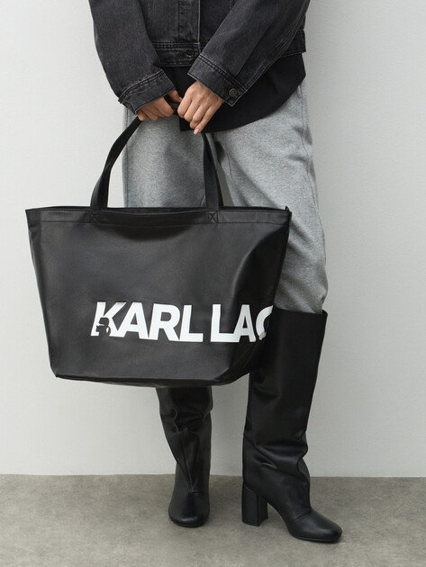 Женская сумка KARL LAGERFELD k/essential coated shopper, Артикул A3W50029, черный | 4848854. Ракурс 5 Женская сумка KARL LAGERFELD k/essential coated shopper, Артикул A3W50029, черный | 4848854. Ракурс 5
