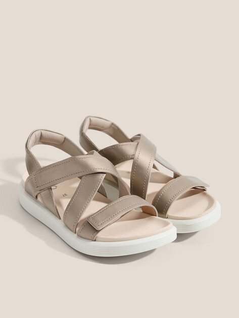 Женские сандалии ECCO Soft Sandal W, Артикул 238813, серебристо-золотой | 4852184. Ракурс 2