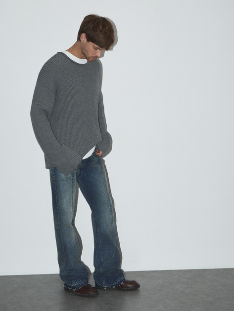 Мужские джинсы MM6 MAISON MARGIELA, Артикул SH2LA0020, серо-синий | 4853140. Ракурс 2